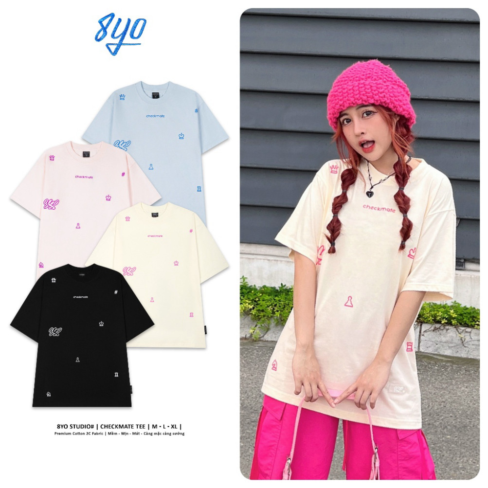 Áo Thun 8YO CHECKMATE Tee Cotton Mềm Mịn Mát - Áo Phông Local Brand Unisex Nam Nữ Form Rộng