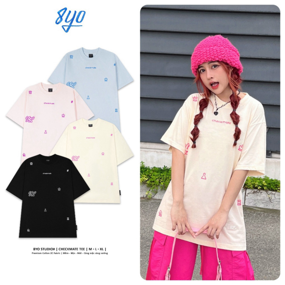 Áo Thun 8YO CHECKMATE Tee Cotton Mềm Mịn Mát - Áo Phông Local Brand Unisex Nam Nữ Form Rộng