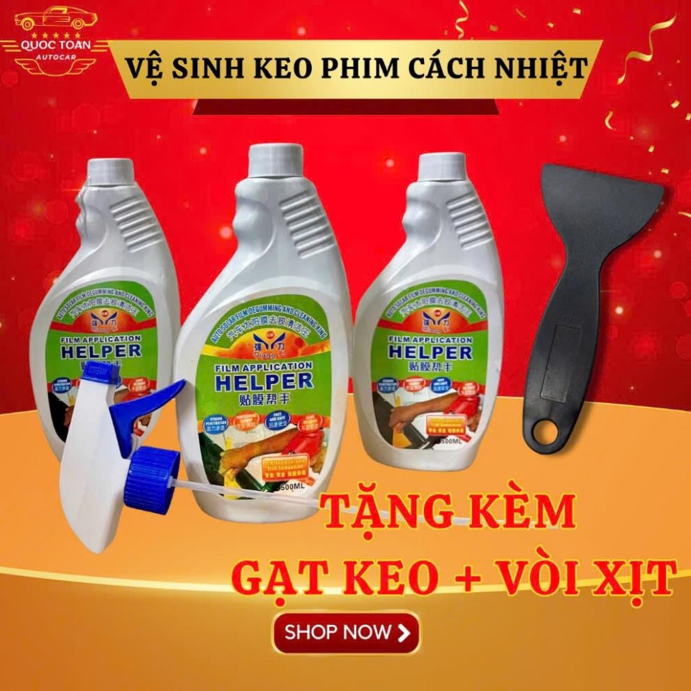 Chai Vệ Sinh Phim Cách Nhiệt Cũ Cho Xe Ô tô, Nhà Kính, Tẩy Băng Keo Đa Năng Tiện Lợi Hiệu Quả