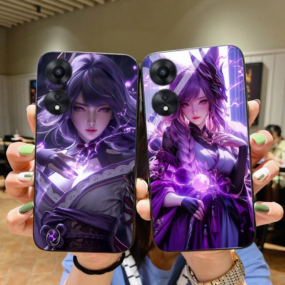Ốp điện thoại mặt kính oppo a78  / oppo a58  anime chú thuật sư