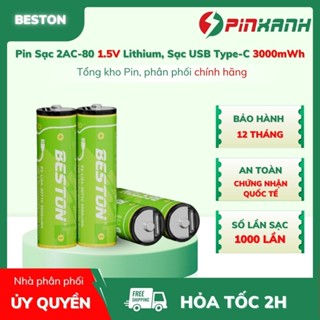 🔋 Pin sạc AA 2AC-80 1.5V Lithium hộp 04 viên sạc trực tiếp cổng usb type C 3000mWh
