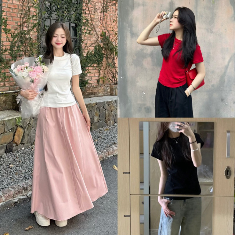 (ẢNH OLDSDCHOOL) Áo thun babytee form ôm body chất zip lông co dãn MA208