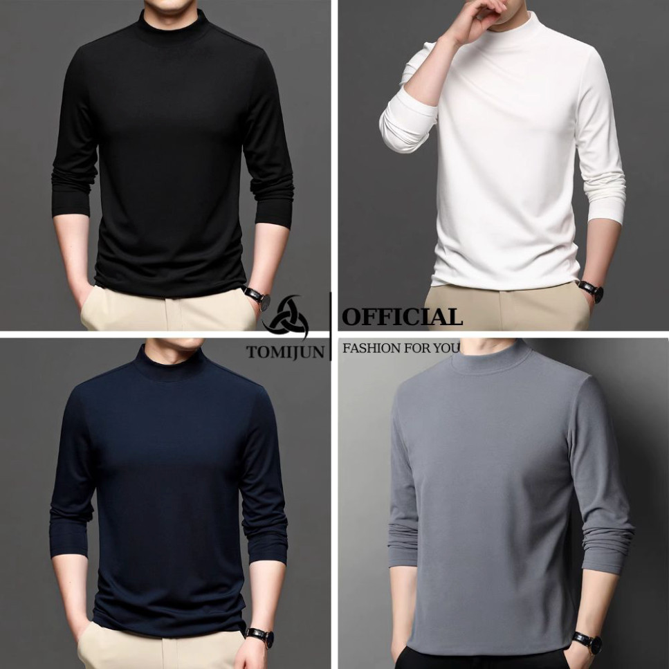 Áo Giữ Nhiệt Nam Dài Tay Cao Cấp GLORYO Thun Cổ Cao Lót Nỉ Bông Co Giãn Giữ Ấm Màu Sắc Trẻ Trung