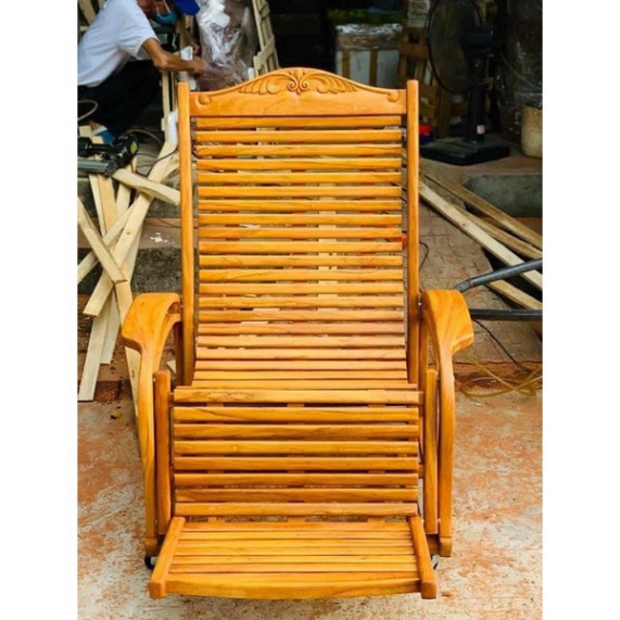 Ghế lười gỗ gõ đỏ hàng3 dây ghế bập bênh ghế nằm ngủ gỗ gõ kích thước dài 188cm ngang 85 cm cao 114 