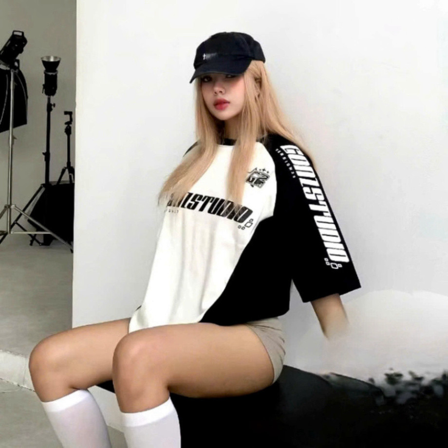 Áo Thun Nam Nữ Đen Trắng Phối Studio Cực Ngầu Cháy Phố,Áo Phông Nữ Unisex HOT trend 2024 Hot 2025 Ho