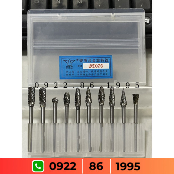 Bộ mũi mài phá tổng hợp 3x5 JINYINGPAI, Bộ mũi mài hợp kim tổng hợp 3x5 JINYINGPAI,   new