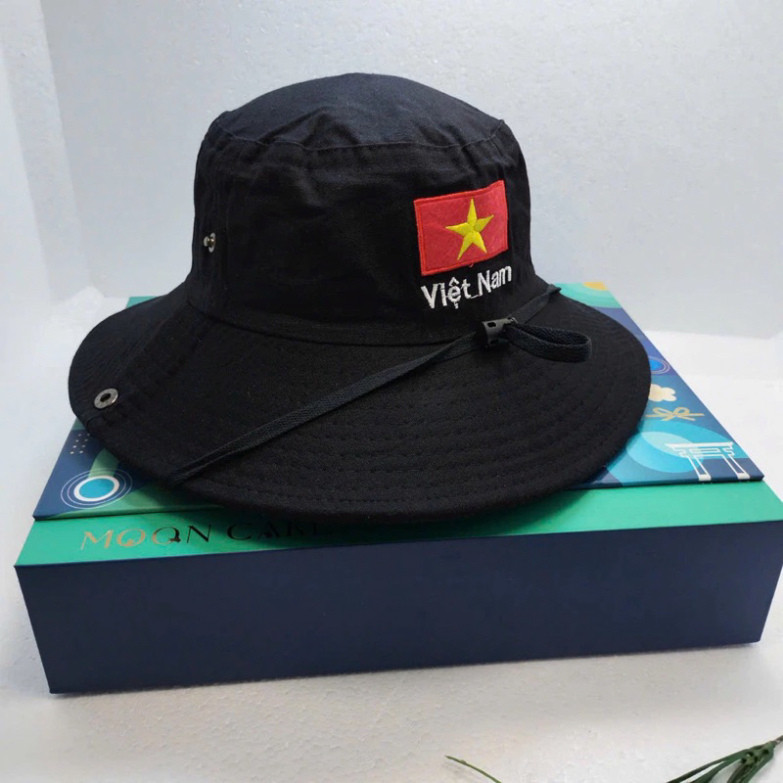Mũ bo tai bèo thêu việt nam - mũ nam du lịch (freeship)