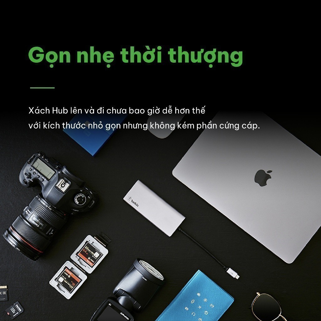 Hub chuyển đổi Belkin USB Type C Multimedia 6in1 - HDMI 4K 30Hz, Gigabit ethernet | BigBuy360 - bigbuy360.vn