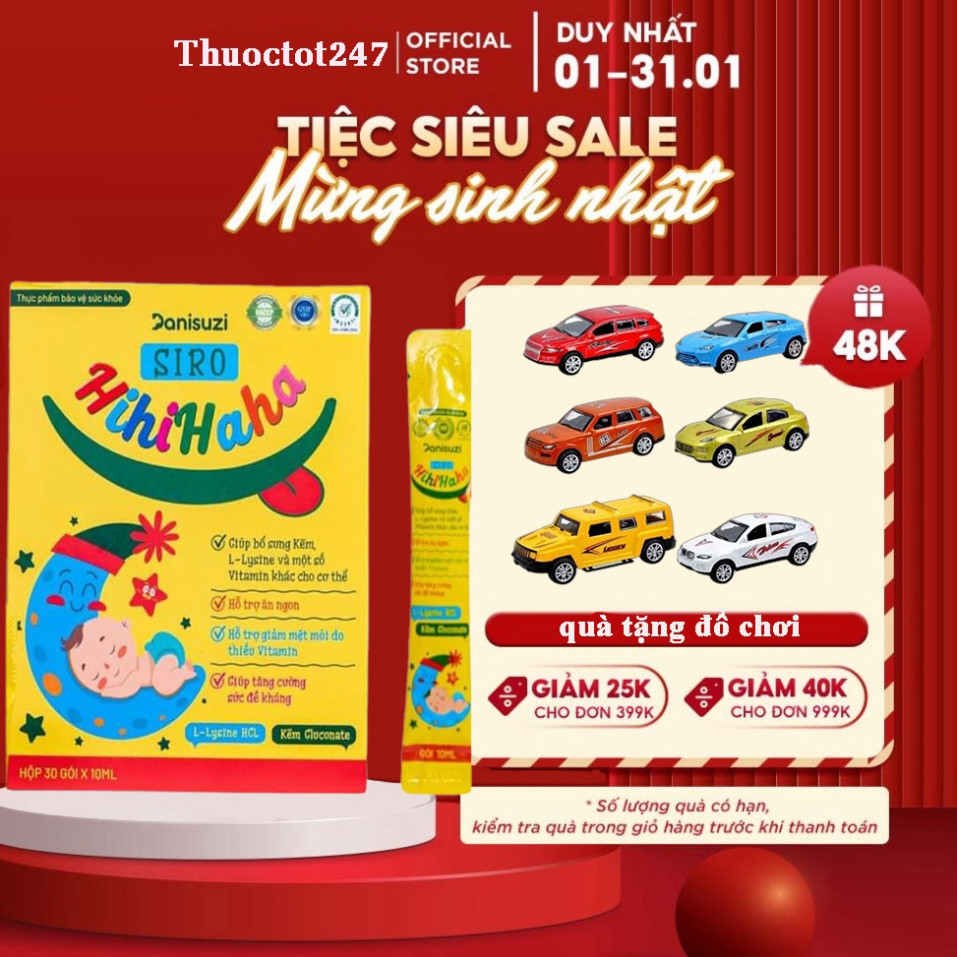 Siro Ăn Ngon Hihihaha Huyền Phi Giúp Bé Hết Biếng Ăn,Hết Táo Bón,Tăng Cân,Tăng Đề Kháng - Hihihaha Siro [Hộp 30 Gói]