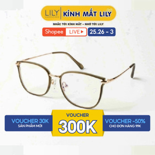  Kính cận mắt chữ nhật LILYEYEWEAR càng kính thanh mảnh nhẹ nhàng màu sắc thời trang 90010 