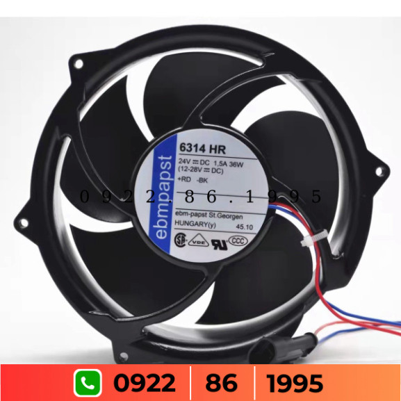 Quạt Biến Tần 6314hr - 6314hu  Ebmpapst 24V     36W new