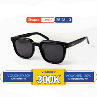  Kính mát kính râm nam nữ Lily Eyewear chống UV chất liệu nhựa cứng cáp mắt vuông đen thời trang 91381 