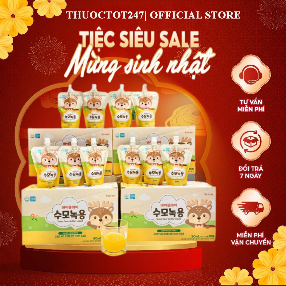 Nước gạc nhung hươu, nước uống dinh dưỡng nâng cao hệ thống miễn dịch Byplay Sumo Deer Antler Liquid