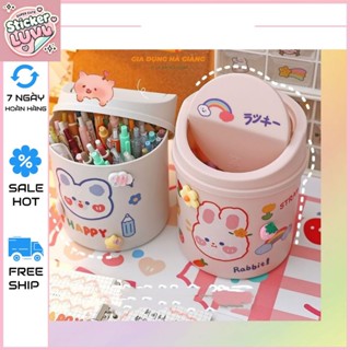  Thùng đựng rác để bàn nắp lật mini xinh sắn sọt rác xinh cá tínhvăn phòng bàn học. A2 