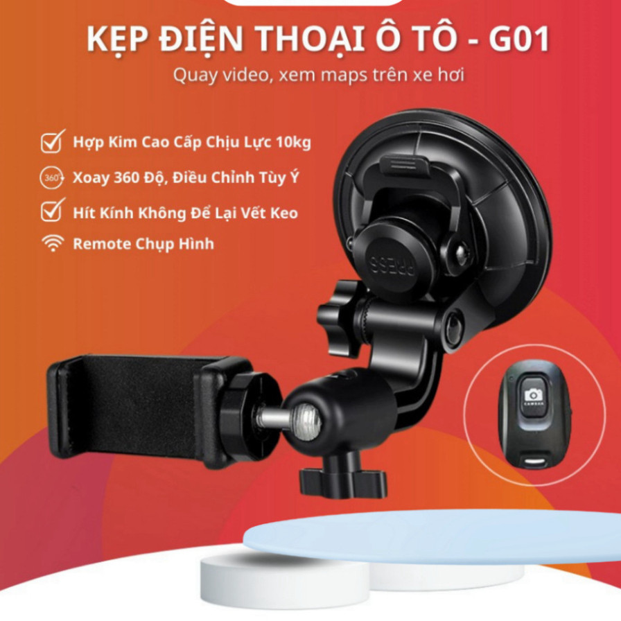 Giá Đỡ Điện Thoại Ô Tô Hút Chân Không Có Remote Chụp Hình Kẹp Để Điện Thoại Trên Xe Hơi Thông Minh - GDDT02 | BigBuy360 - bigbuy360.vn