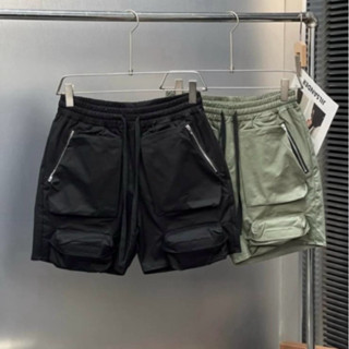 Quần cargo short nam vải gió thêu túi hộp khoá zip chéo hai bên đùi phối lót lưới streetwear