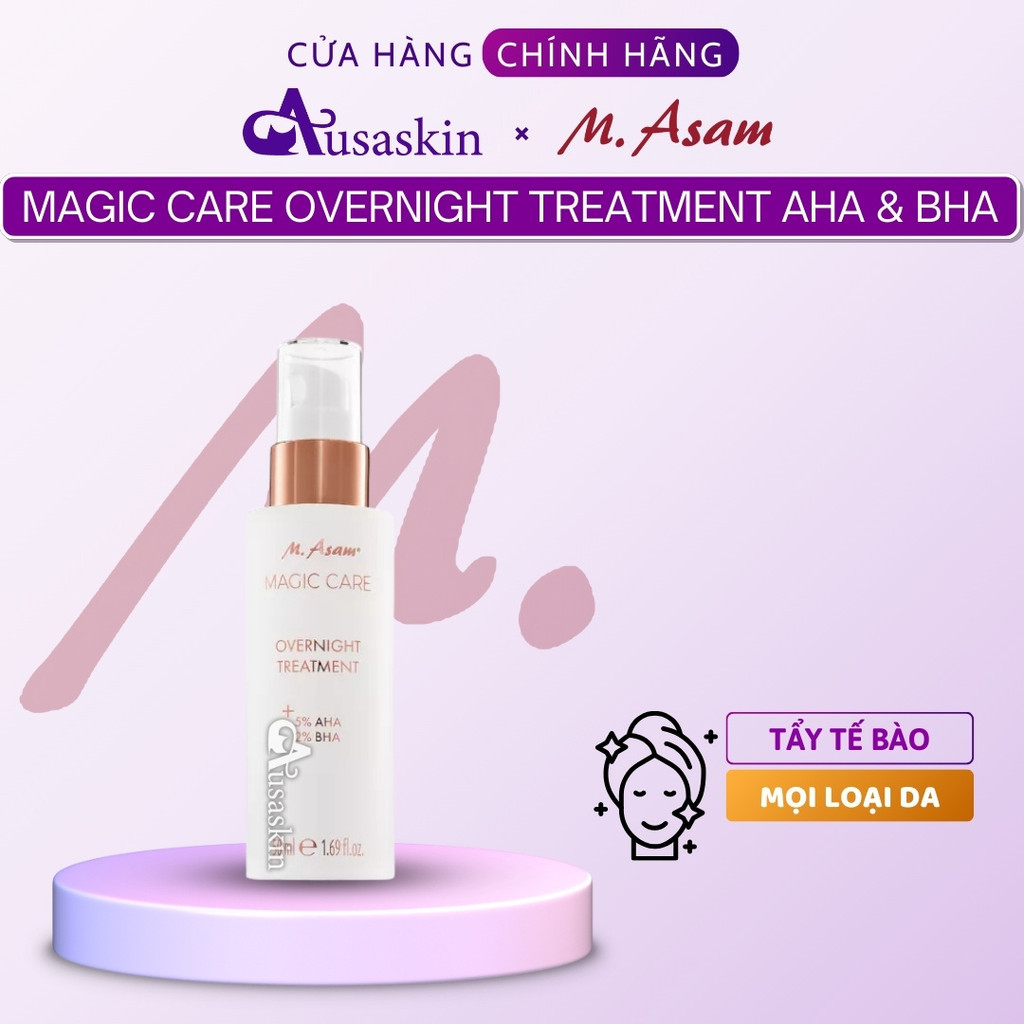 Tẩy Tế Bào Chết AHA & BHA M. Asam 50ml Magic Care Overnight Treatment AHA & BHA