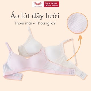 Áo ngực không gọng nữ cotton mút mỏng VINGO dây lưới thoáng khí mặc thoải mái S390 VNGO