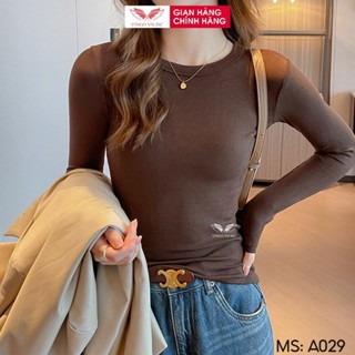 Áo giữ nhiệt len tăm cổ tròn VINGO kiểu trơn phong cách Hàn Quốc mặc thoải mái A029 VNGO