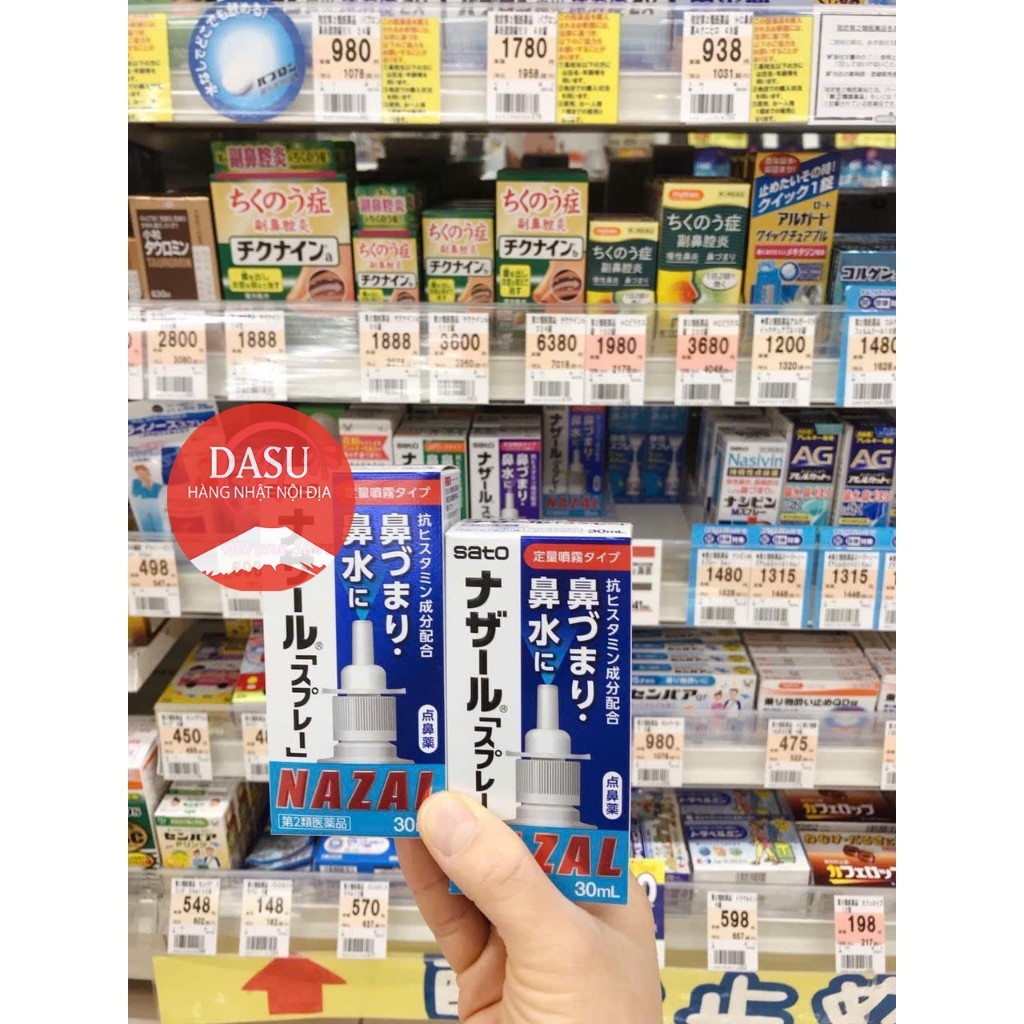 Xịt Xoang Xịt Mũi Ngạt Mũi Nazal Sato 30ml Nội Địa Nhật Bản