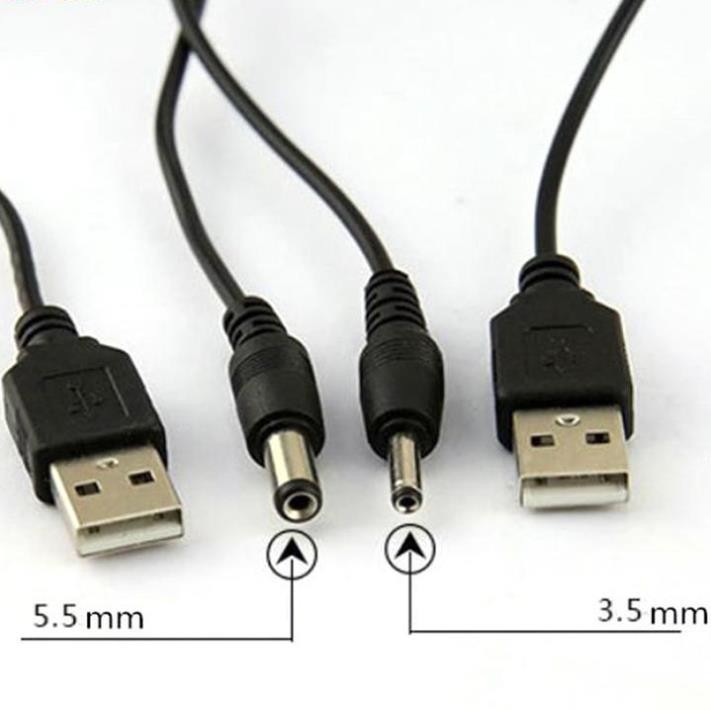 Cáp Sạc Loa Đầu Tròn Loại 3.5MM Dây Dài 80CM. Cáp Sạc Loa Phóng Thanh Đầu Tròn Lớn 5.5mm. LKP