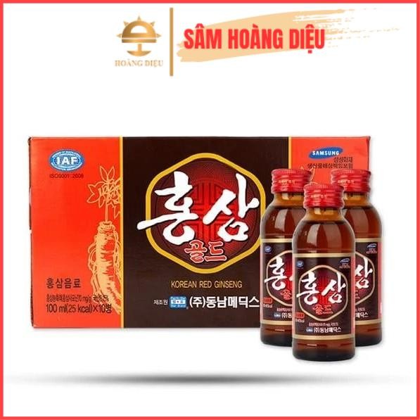 Sâm Hoàng Diệu - Nước hồng sâm chai Hàn Quốc 6 năm tuổi Dongnam hộp 100ml x 10 chai