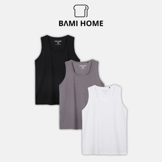 Áo ba lỗ nam vải thun gân co giãn BAMIHOME áo tanktop nam tập gym thoáng mát sát nách ATT05