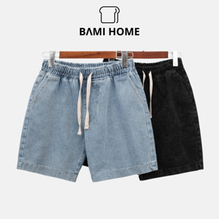 Quần short jeans nam cao cấp BAMIHOME quần đùi Jean vải dày đẹp không bay màu dễ phối đồ QJ03