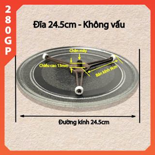 Đĩa thủy tinh lò vi sóng cao cấp 20L 25L, đĩa lò vi sóng đường kính 24.5cm 27cm 31.5cm