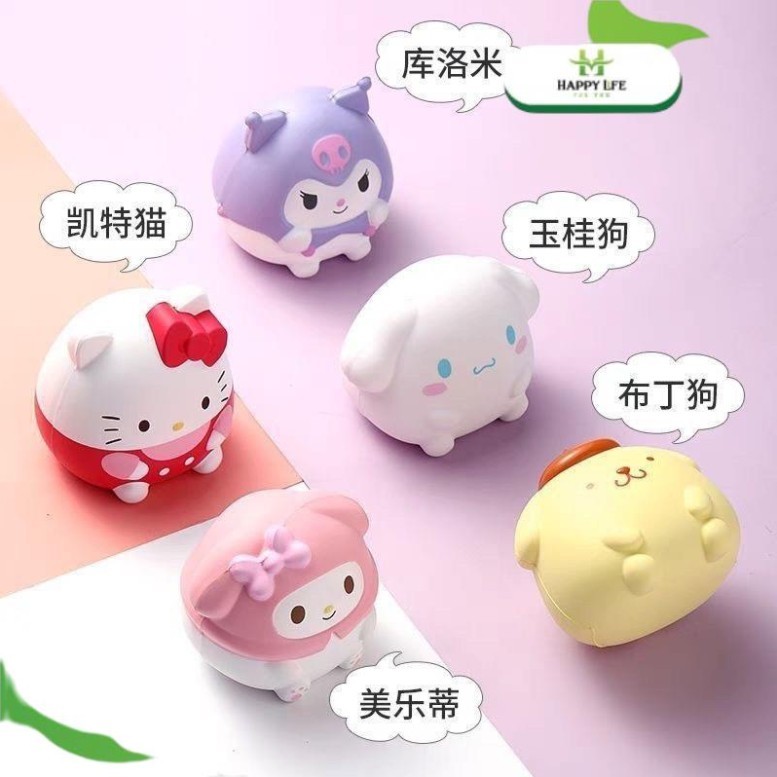 Squishy nhân vật Sanrio, đồ chơi xả stress đàn hồi, đồ chơi squishy cute, đồ chơi bóp bóp