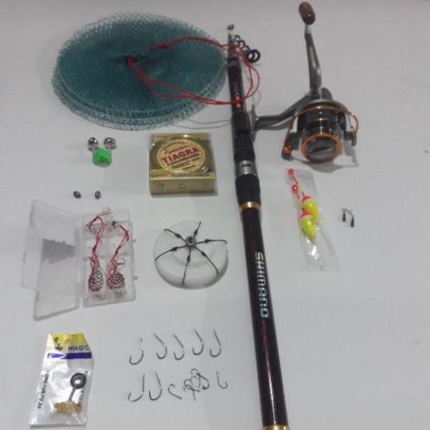 Bộ cần câu rút 3m6 máy LC7000 kèm trọn bộ phụ kiện cần câu cá