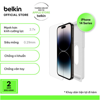 Combo 2 miếng dán màn hình Belkin cho iPhone 13 (không khay dán) - Không bảo hành