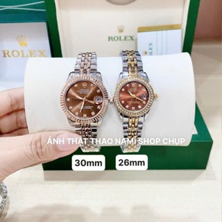 Đồng hồ Rolex Nữ Nam, đồng hồ rolex cặp đôi nam nữ màu nâu cafe sang trọng cực hot