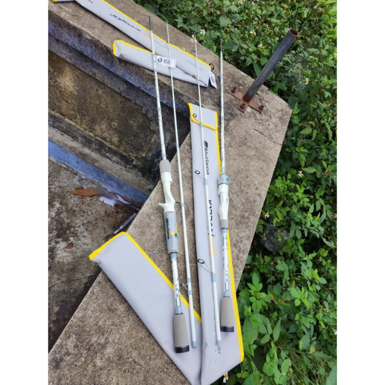 Cần lure Abu Garcia Jordan  màu trắng cam chuyên lóc, chẽm cần tải cá 1 đến 10kg