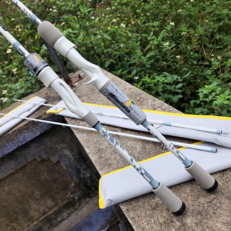 Cần lure Abu Garcia Jordan  màu trắng cam chuyên lóc, chẽm cần tải cá 1 đến 10kg gjahbccc