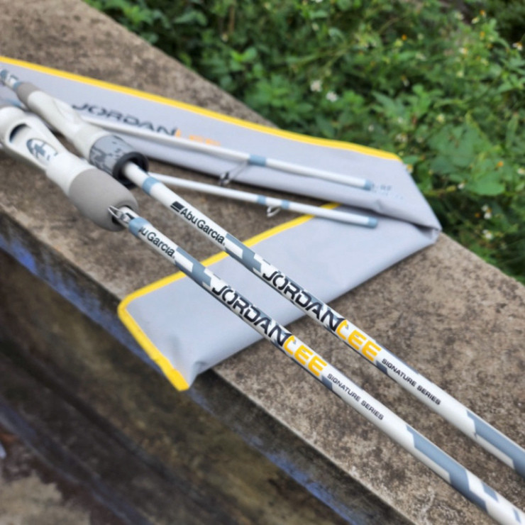 Cần lure Abu Garcia Jordan  màu trắng cam chuyên lóc, chẽm cần tải cá 1 đến 10kg gjahbccc