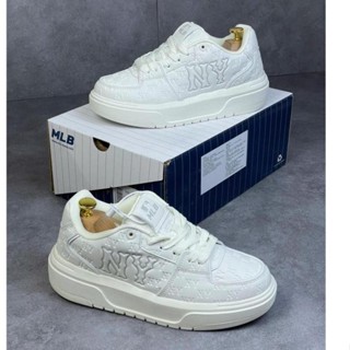 Giày Thể Thao MLB Chunky Liner Embo Monogram Coopers Town New York Yankees Màu Trắng