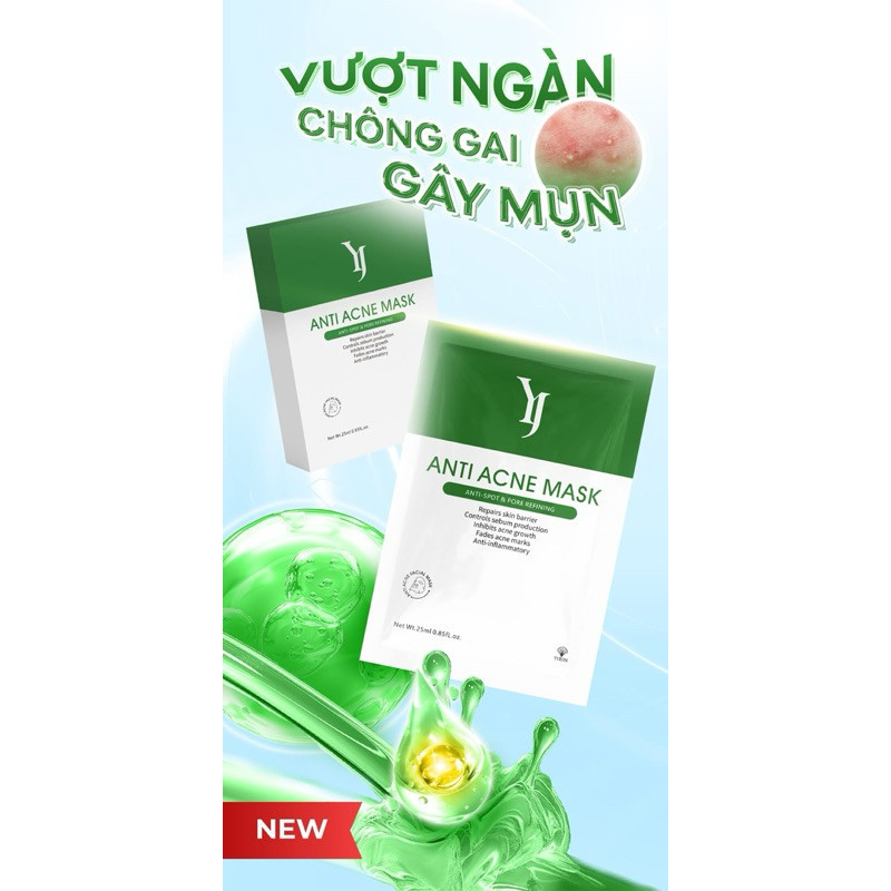 Mặt nạ giảm mụn Yuejin anti acne mask +mặt nạ senademar sodium DNA  cấp ẩm dưỡng trắng mask phục hồi
