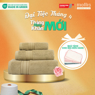 Khăn Tắm Mollis Cotton Lapyarn 60x120cm Khăn Cao Cấp Mềm Mịn Thấm Hút Tốt Không Xù Đổ Lông Gia Đình Spa Khách Sạn BM8V
