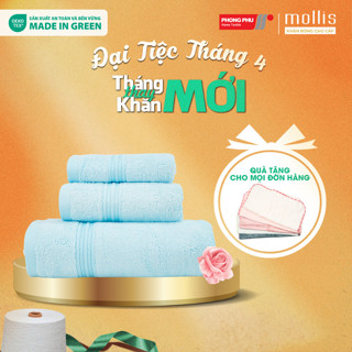 Khăn Tắm Mollis Bamboo 60x120cm Khăn Cao Cấp Sợi Tre Mềm Mịn Thấm Hút Không Ra Màu Gia Đình Du Lịch Khách Sạn Spa BMT4