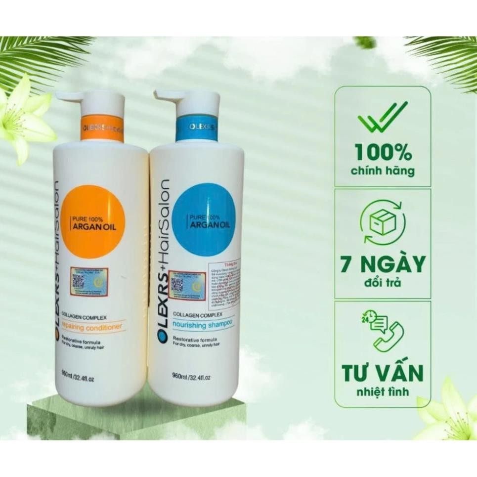 Cặp Dầu Gội Xả Chính Hãng Olexrs Argan Oil Collagen Hair Salon 960ml | BigBuy360 - bigbuy360.vn