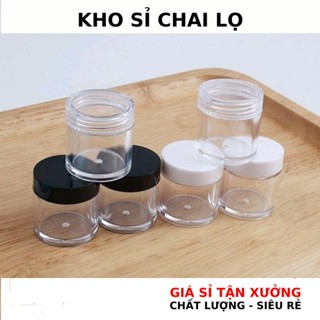   COMBO 3 CÁI  Hủ Hộp Đựng Kem Hũ nhựa trong thân cao 10g chiết mỹ phẩm  .  HUHA 