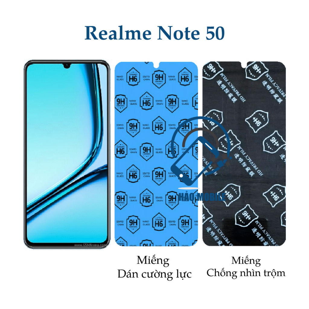 Dán cường lực dẻo nano Realme Note 50 ( trong suốt và chống nhìn trộm )