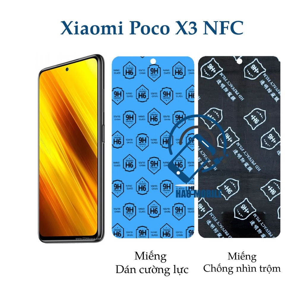 Dán cường lực dẻo nano Xiaomi Poco X3 NFC ( trong suốt và chống nhìn trộm )