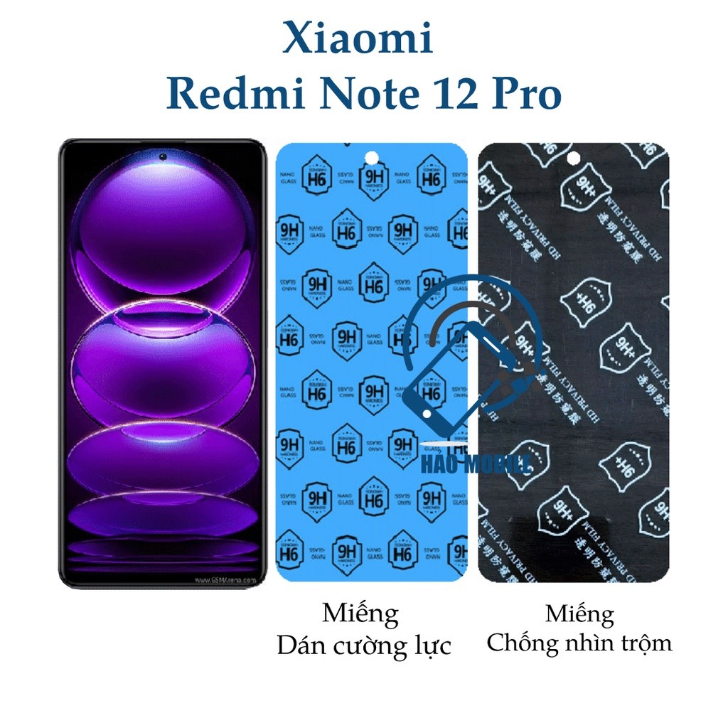 Dán cường lực dẻo nano Xiaomi  Redmi Note 12 Pro ( trong suốt và chống nhìn trộm )