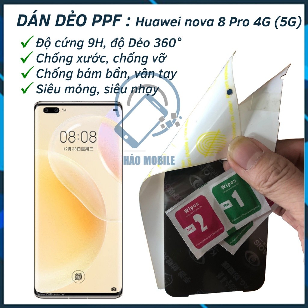 Dán dẻo ppf Huawei nova 8 Pro 4G, 5G ( full màn )