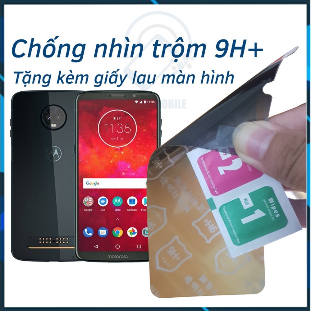 Dán chống nhìn trộm Motorola Moto Z3 - Dán cường lực dẻo nano 9H+