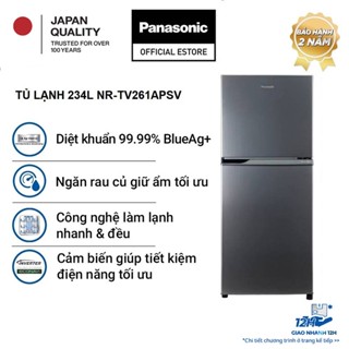  TRẢ GÓP 0%  Tủ lạnh Panasonic Inverter 234 lít NR-TV261APSV - Diệt khuẩn 99.99% - Freeship toàn quốc 