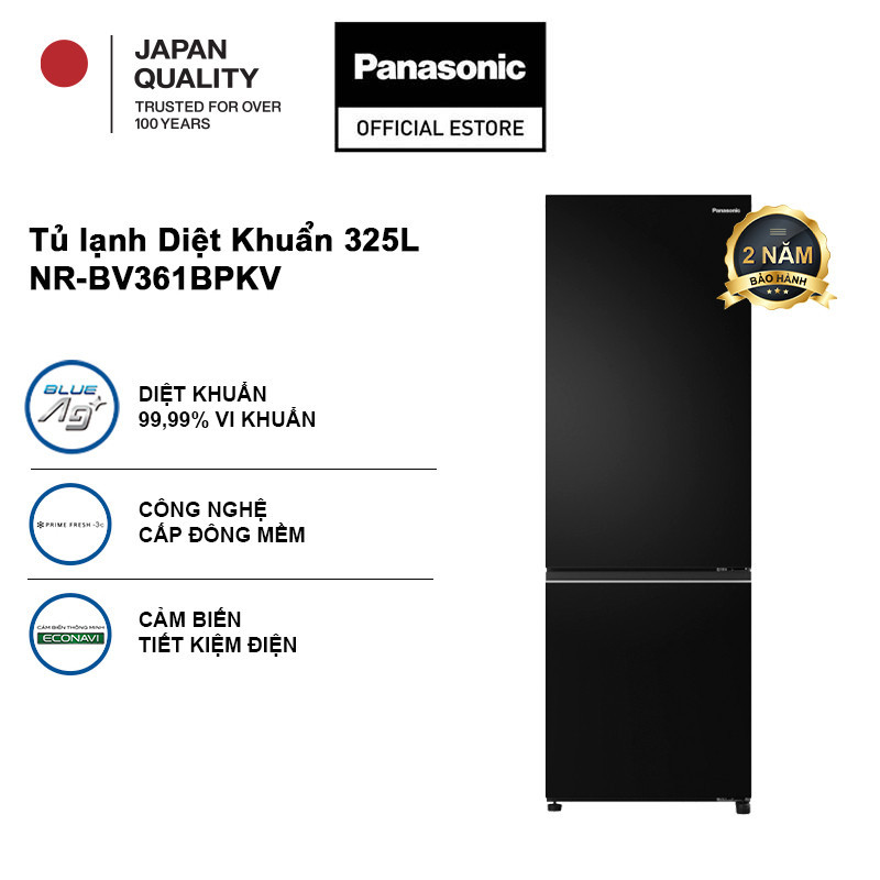 [GIAO SAU 02/04] Tủ lạnh Panasonic Inverter 325 lít NR-BV361BPKV Ngăn Đông Mềm Ngăn Đá Dưới