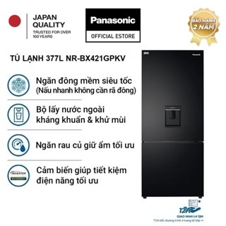   TRẢ GÓP 0%  Tủ Lạnh Panasonic Inverter 377 lít NR-BX421GPKV Đông mềm Lấy nước ngoài 